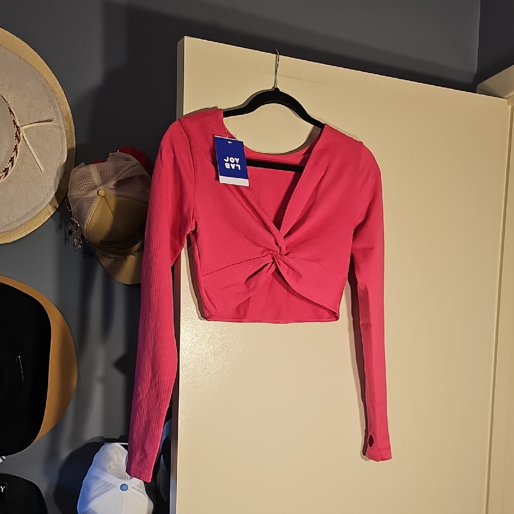 JoyLab Women's Pink Twist Front Top